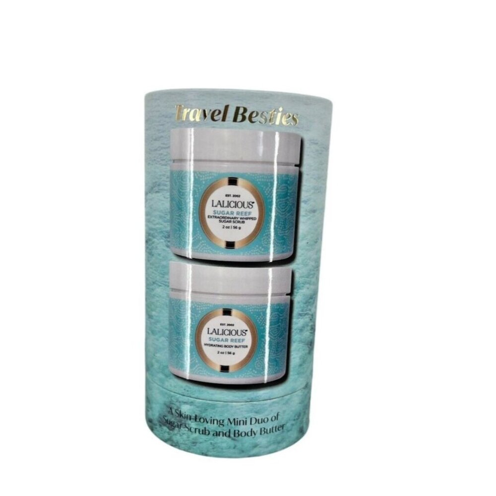 Lalicious Travel Besties Duo Sugar Reef Scrub & Body Butter 2 oz Each -Sealed